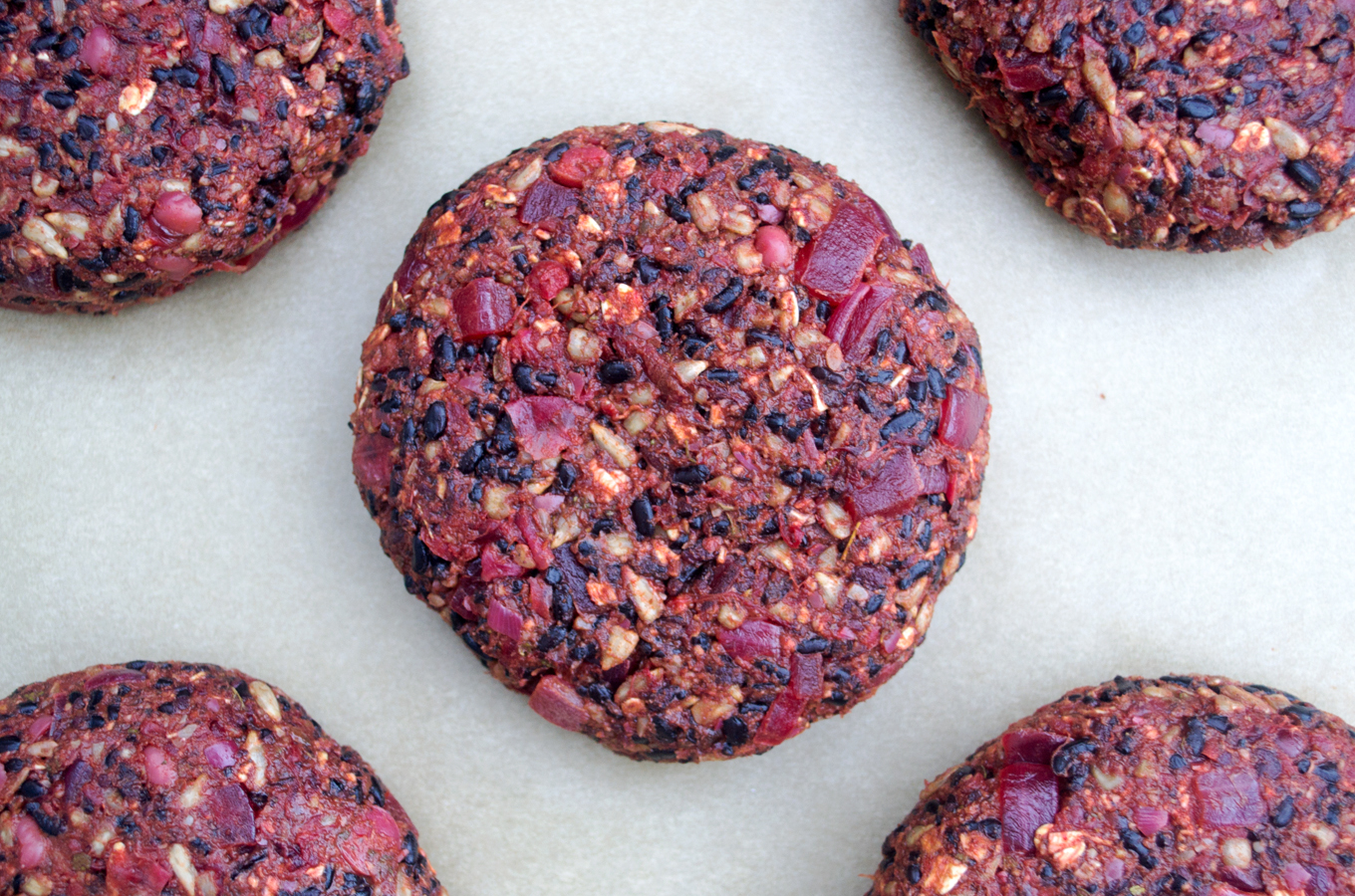 Garbanzo Beet Veggie Burger Patties Uncooked