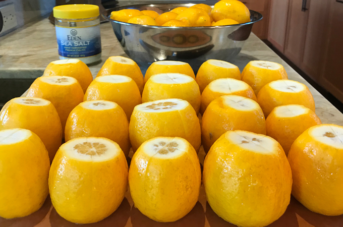 preserved lemons being made