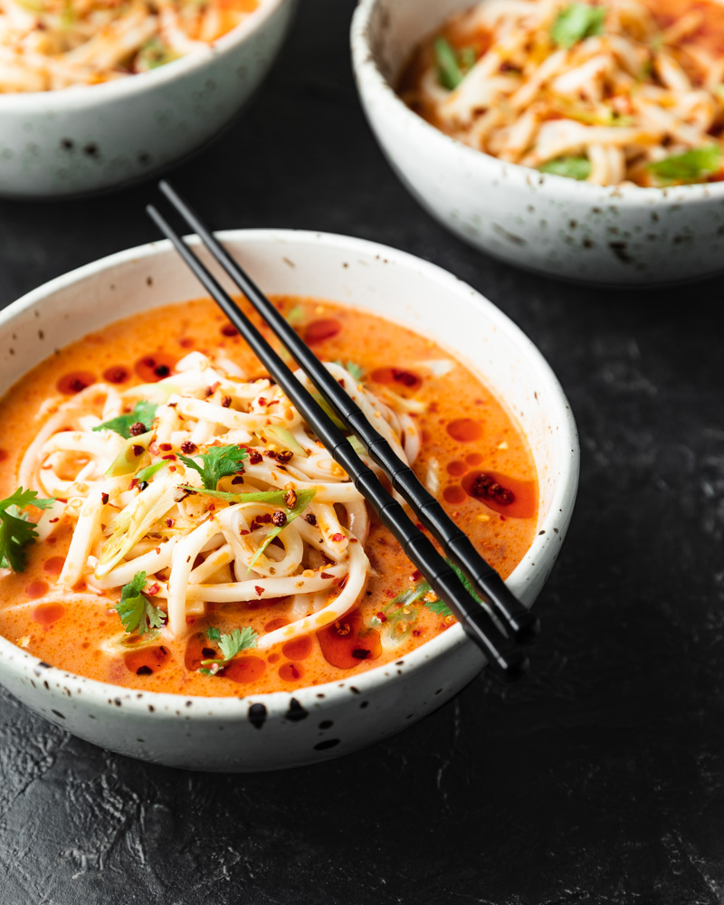 Spicy Udon Noodle Soup | Quick Vegan Meal | Sprouts And Krauts